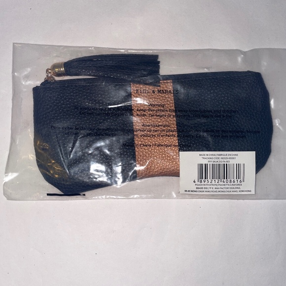 NWT Zigi & Marais Colorblock Pocket Pebble Faux Leather Pouch - Picture 5 of 5